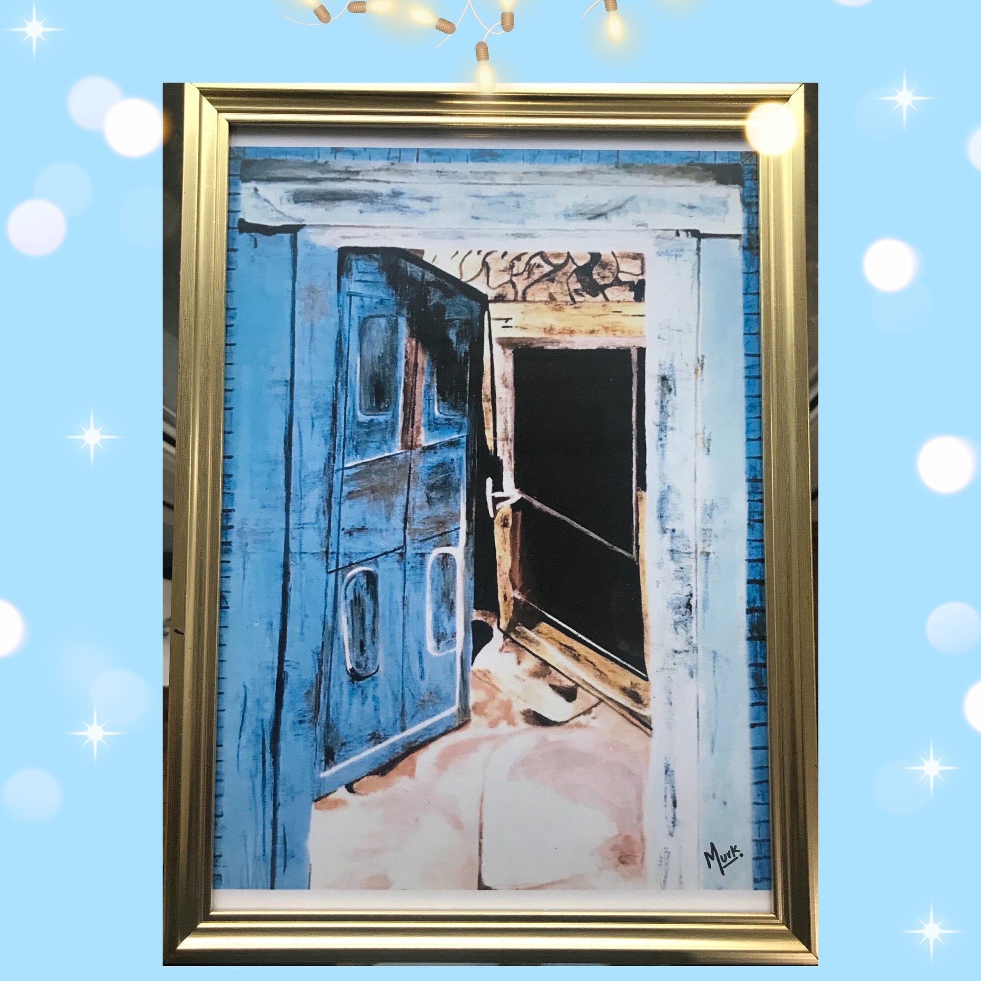 Vintage door painting/ Acrylic paintings/ door paintings/ Etsy