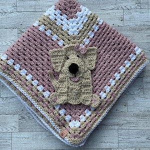 Crochet Baby Blanket - Baby Blanket - Handmade Baby Blanket - Baby Puppy Blanket - Crocheted Baby Blanket - Baby Puppy