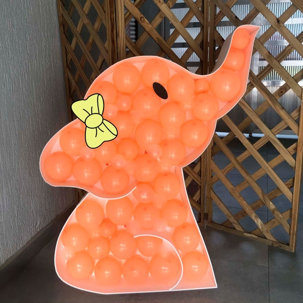 Elephant baby shower decorations - Balloon Mosaic Template