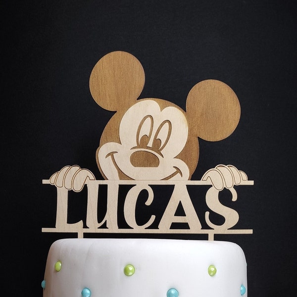 Mickey Mouse personnalisé gâteau d'anniversaire Topper joyeux anniversaire gâteau Topper