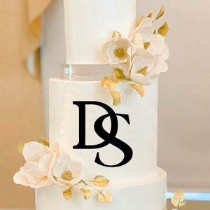 Initials Wedding Cake Charm Name Mirror Gold //wedding Cake Charm Mirror Acrylic//Charm Topper//Cake Writing//Cake Names