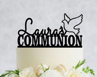 First Holy Communion Cake Topper/ Cake Topper Cross cake topper First communion cake topper Gold cake topper God Bless Name