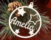 Personalized custom name Wood Christmas Ornament Bauble Tree decorations christmas name ornament