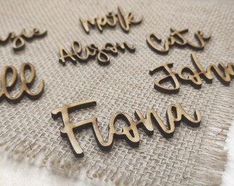 Personalized Wooden Guest Place Names//2// Customized Wood for Wedding Place Card Table Setting Plan