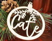 Personalized custom name Wood Christmas Ornament Bauble Tree decorations christmas name ornament