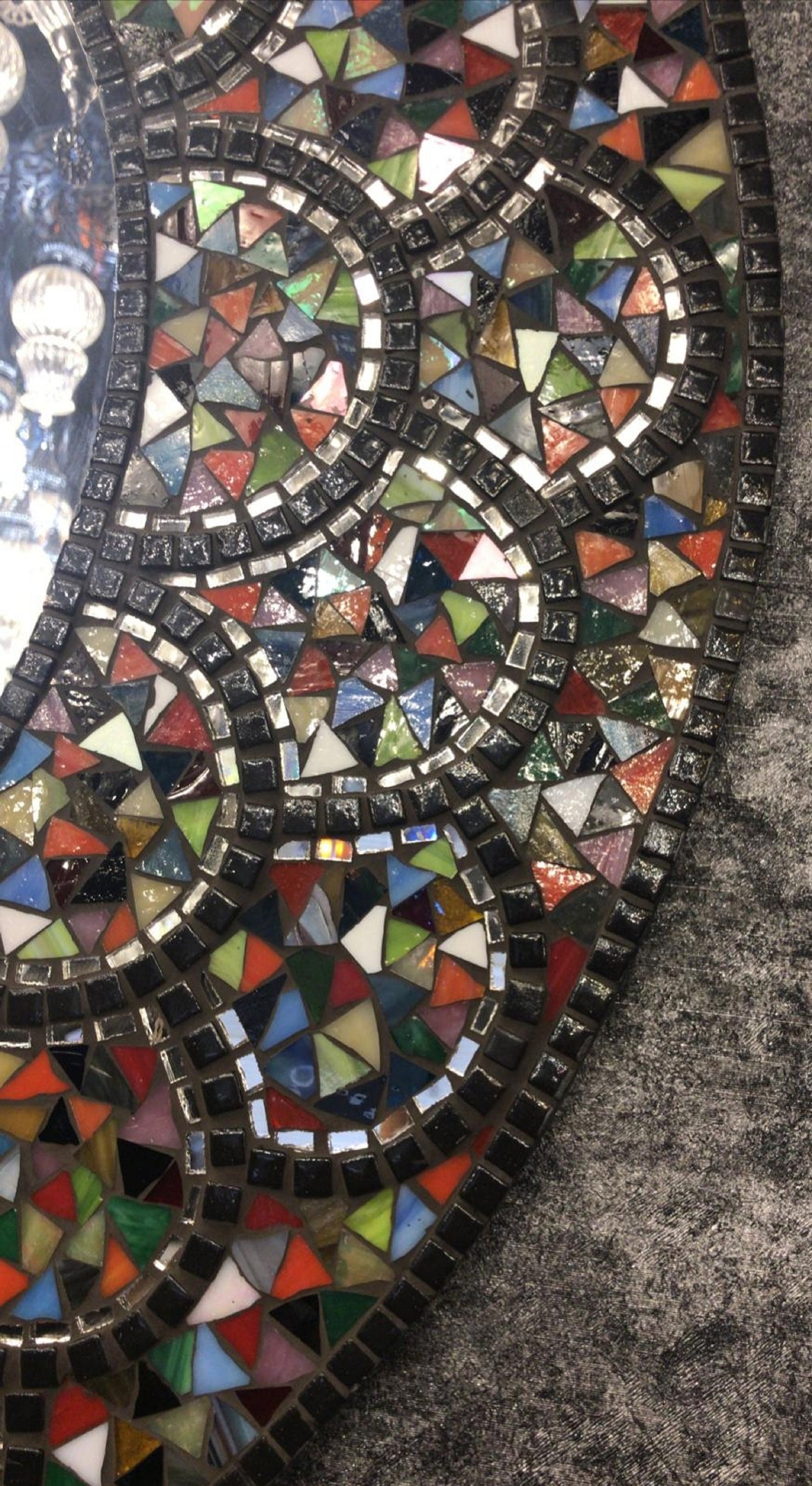 Round Mosaic Mirror-mosaic Mirror Large colored Mosaic - Etsy