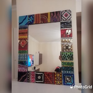 Rectangular mosaic mirror, colorful mosaic mirror