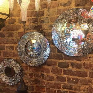 Dreifach runder Mosaik-Spiegel, Mosaikspiegel für die Wand, Mosaikspiegel-Wanddekor