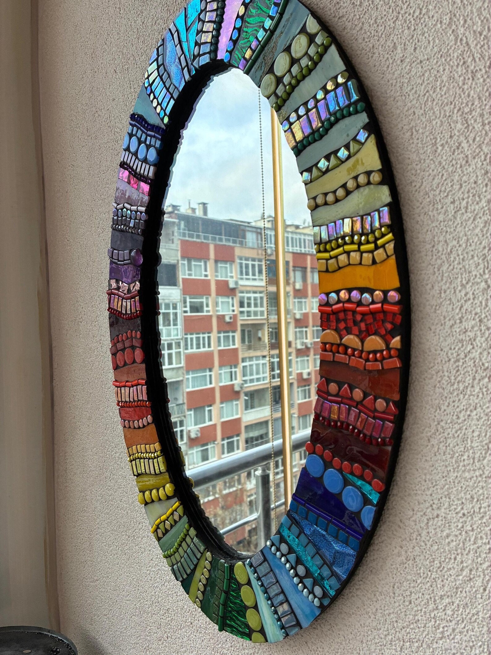 Colorful Mosaic Mirror Wall Decor Hand Made Living Room - Etsy