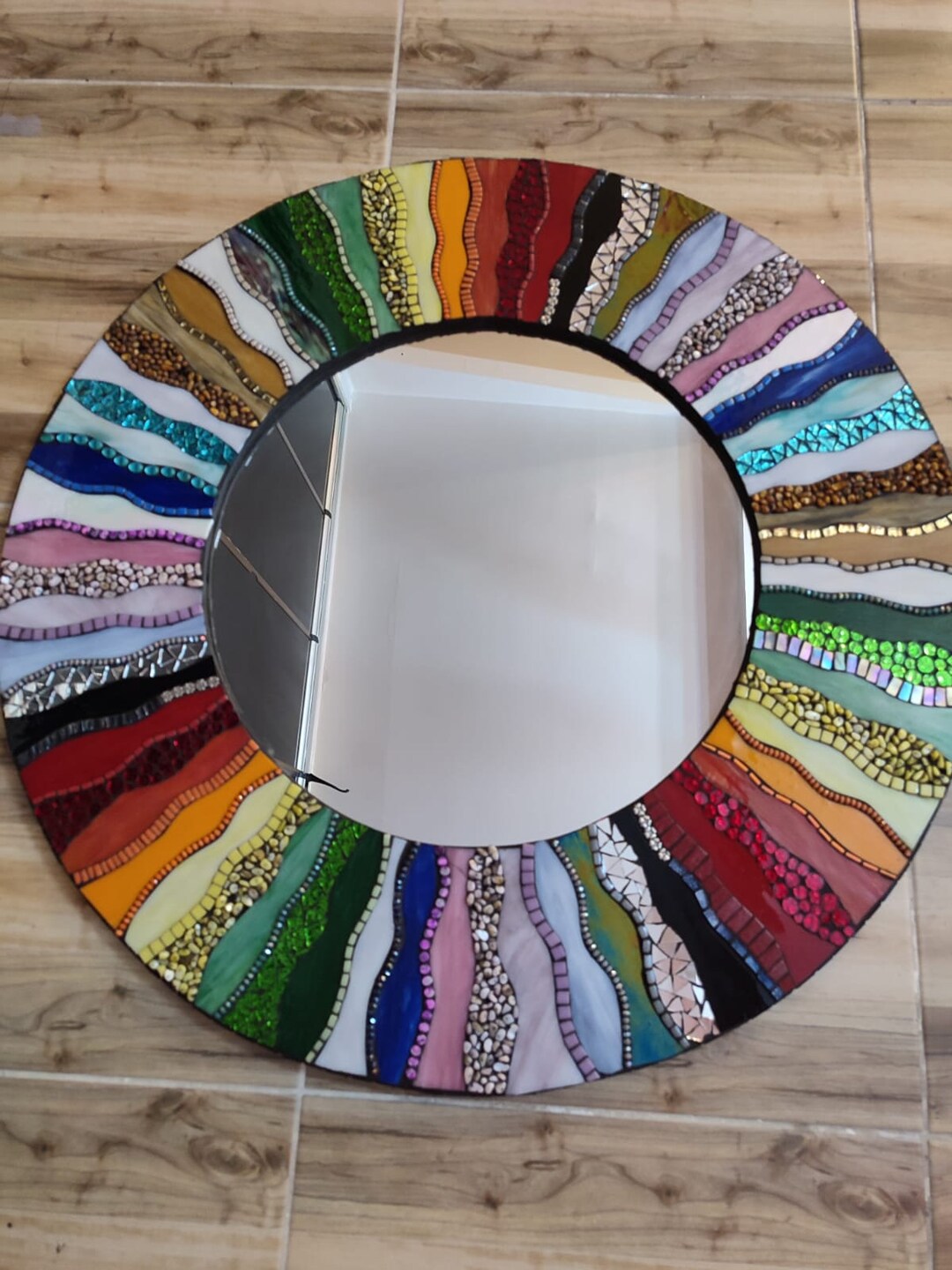 Round Mosaic Mirror, Large Mosaic Mirror, Mosaic Mirror,glass Mirror ...