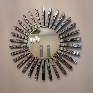 Mosaic mirror, silver mirror, Solar mosaic mirror, star mosaic mirror