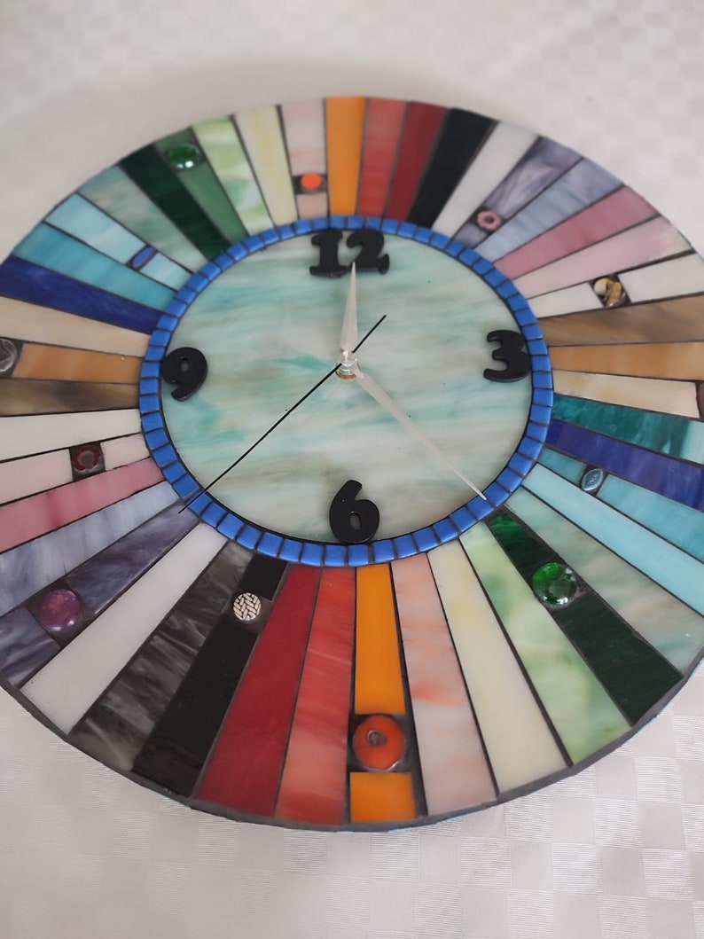 Handmade Mosaic Wall Clock, Zen Design - Etsy
