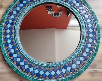 Round Mosaic mirror blue Mosaic mirror,green Mosaic mirror