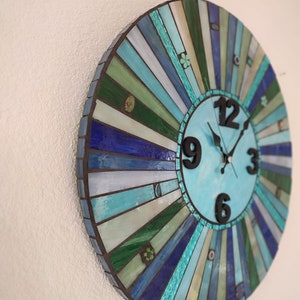 Blue Glass Mosaic Clock, Handmade Wall Decor - Etsy