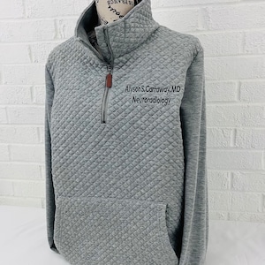 Monogrammed Nurse Sweatshirt, Personalized Nurse Quarter Zip Pullover, Monogram Nurse Jacket, Embroidered Nurse, Custom Doctor Pullover