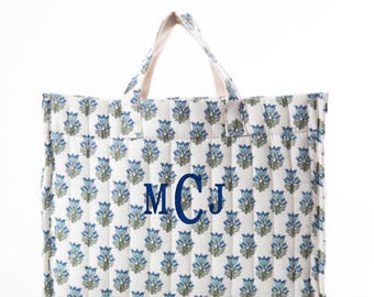 Monogrammed Embroidered Bag, Personalized Tote, Monogrammed Tote Bag For Women, Monogram Canvas Tote Bag