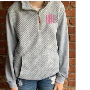 Monogram Sweatshirt, Monogram Pullover, Monogram Quarter Zip, Quarter Zip Pullover, Quarter Zip Sweatshirt, Sweatshirt For Her, Monogram