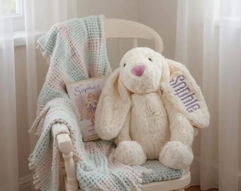 Monogrammed Bunny, Personalized Baby Gift, Monogram Stuffed Animal, Monogrammed Bunny Rabbit, Baby Easter Gift, Easter Baby Bunny