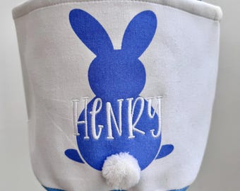 Personalized Easter Bunny Baskets, Monogrammed Easter Basket, Embroidered Easter Bucket, Kids Monogram Easter Basket, Easter Gift