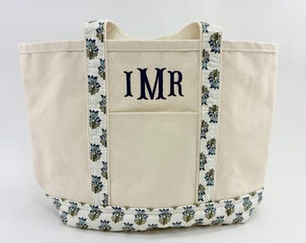 Monogrammed Embroidered Bag, Personalized Tote, Monogrammed Tote Bag For Women, Monogram Canvas Tote Bag