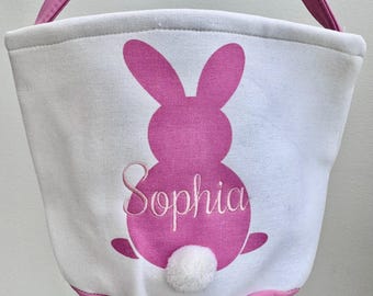 Personalized Easter Bunny Baskets, Monogrammed Easter Basket, Embroidered Easter Bucket, Kids Monogram Easter Basket, Easter Gift