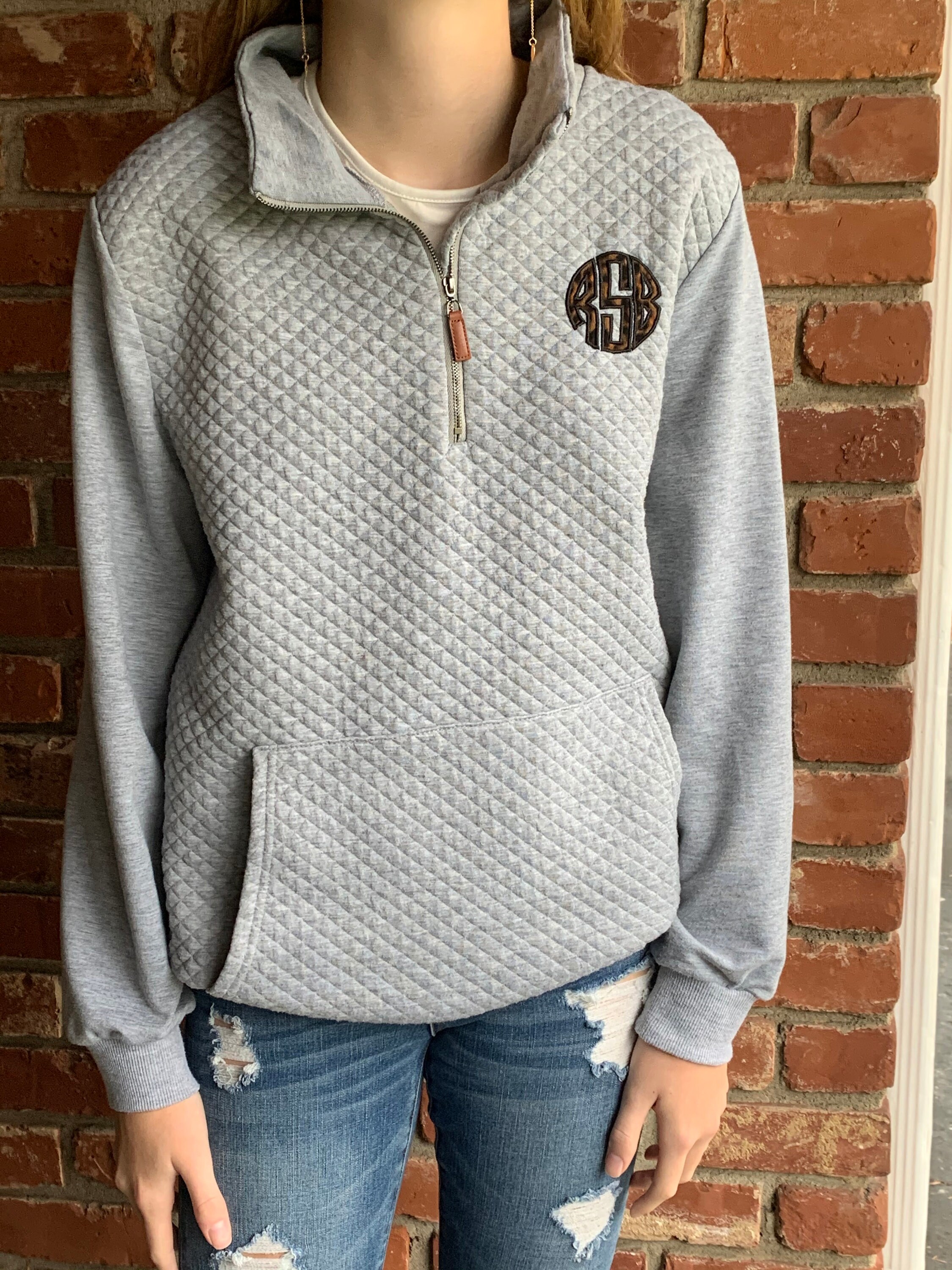monogram pullover sweatshirt
