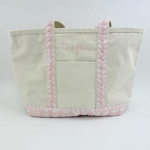 Monogrammed Wedding Tote Bag, Monogram Embroidered Bag, Personalized Bridal Tote, Monogrammed Tote Bag For Women, Bridal Party Tote Bag image 3