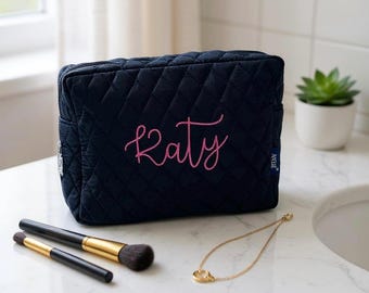 Monogram Cosmetic Case, Monogrammed Cosmetic Bag, Personalized Make Up Bag, Custom Cosmetic Bag, Monogrammed Travel Bag, Bridal Gift