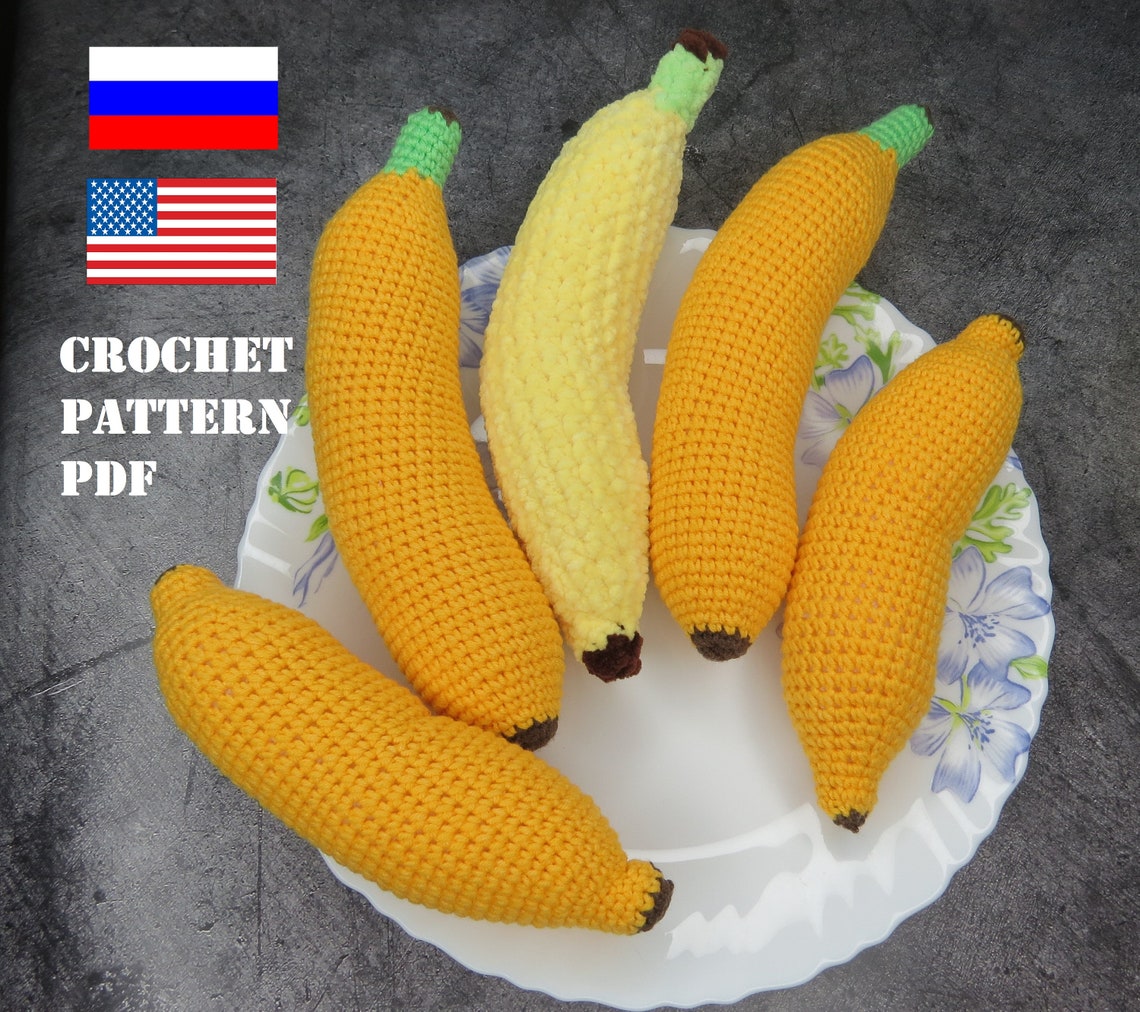 Crochet pattern banana Amigurumi pattern Play Food realistic Etsy