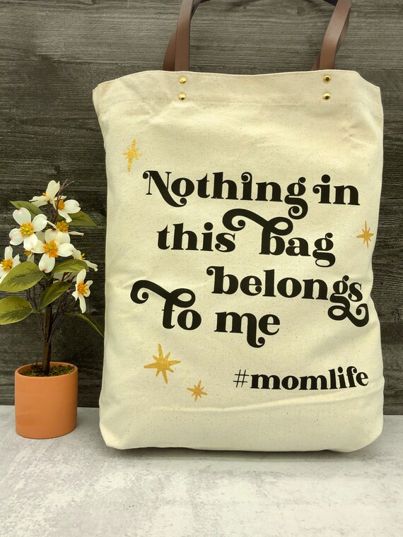 Large Tote Bag, Mom Life, Canvas Tote Bag, Heavy Weight Bag