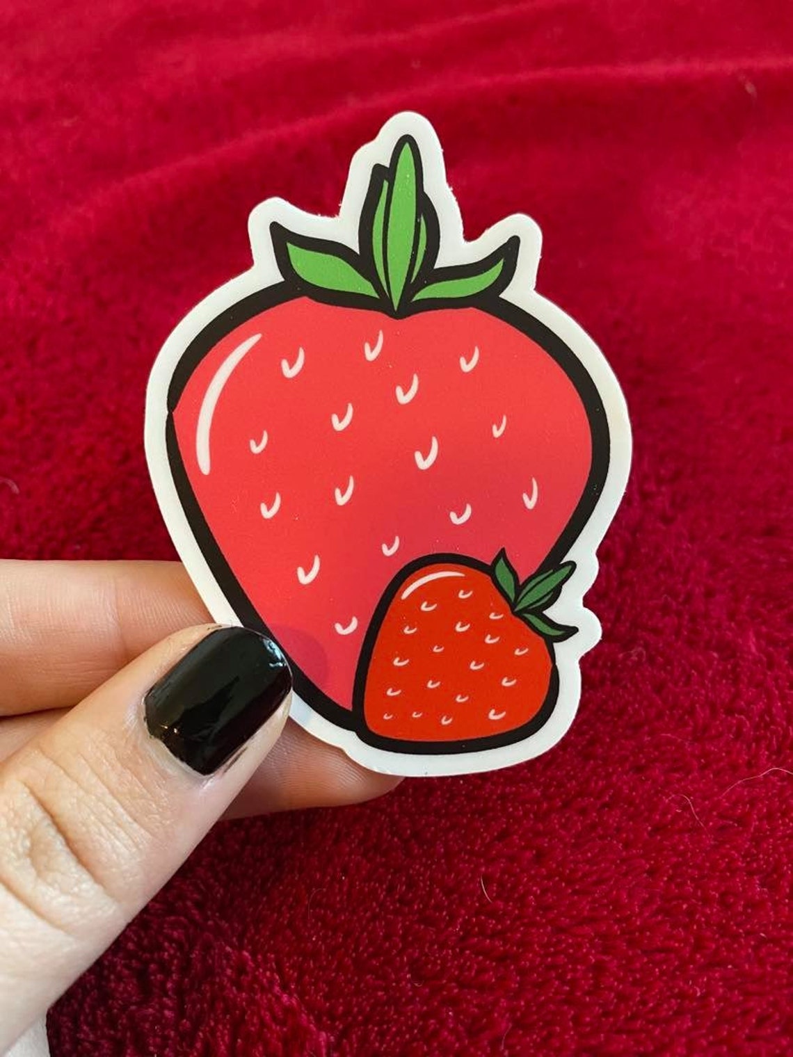 Strawberries Sticker Strawberry Sticker Fruit Sticker Etsy