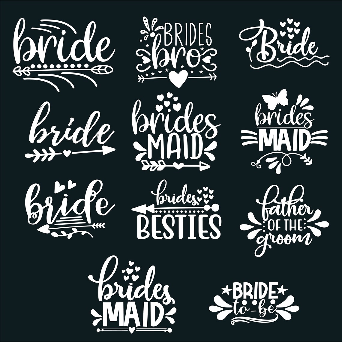 Bridesmaid Svg Bridal Party Svg Bride Svg Wedding Svg - Etsy