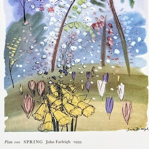 1963 Spring John Farleigh Original Vintage Print - London Transport Poster Art - London Underground - Flowers -  Wall Décor