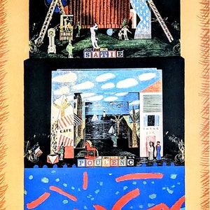 1987 David Hockney &quot;The Rite of Spring, Le Rossignol and Oedipus Rex &quot; Exhibition Poster For Metropolitan Opera House New York 1982
