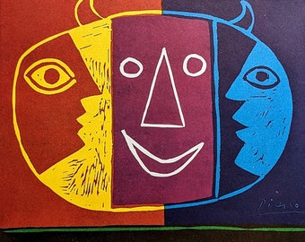 1957 Pablo Picasso Lithograph -  Exposition Vallauris Poster Art Size Approx. 14 x 10 inches