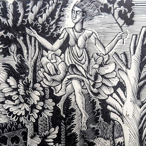 1946 Eric Ravilious  &quot; August&quot; Wood Engraving For an Almanack for the (then Lanston) Monotype Corporation Print Size Approx. 4 x 2.5 Inches
