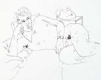 1994 David Hockney Poster "Peter" - A Private View Graphiques Gallery  1988 - Size 10.25 x 14 Inches.