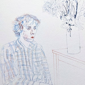 1978 David Hockney Gregory, 1974 Original Vintage Print - Wall Décor