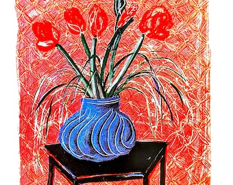 DAVID HOCKNEY - Amaryllis in Vase - Signed, Numbered Edition 149