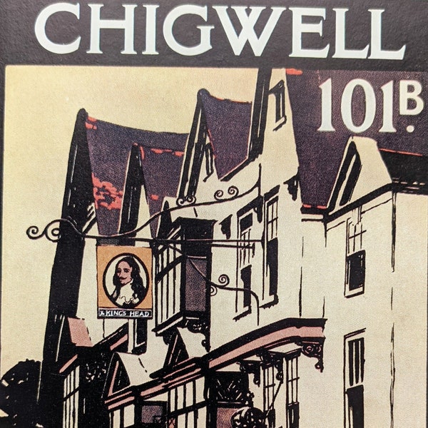 1963  Chigwell Fred Taylor 1914 Original Vintage Print - London Transport - British Pub - Matted & Mounted - Wall Décor