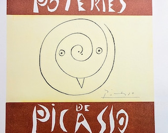 1957年 パブロ・ピカソ リトグラフ 日本展 シートサイズ 約14×10インチ