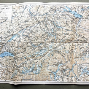 1930 年スイス地図オリジナル ヴィンテージ プリント - スイス - アルプス - 山 - 地図作成 - 壁装飾