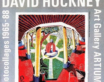 1994 David Hockney Poster "View of The Hotel Well III " - Poster for Art Gallery Artium & Tate Gallery  Size - 10.25 x 14 Inches.