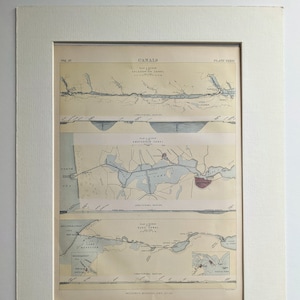 1898 Karte von Grachten Original Antiker Druck - Vintage - Maps - Amsterdam - Caledonian - Suez - Kartographie - Erhältlich montiert und mit Passepartout