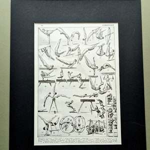 1948  Gymnastics II Original Vintage Print - Physical Education - Sports -  Mounted and Matted - Wall Décor