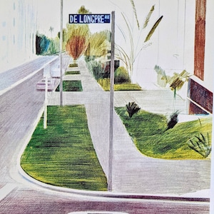 1978 David Hockney De longpre Avenue, Hollywood, 1976 originele vintage print - wanddecoratie