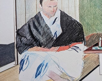 1978 David Hockney Mark, Suginoi Hotel, Beppu, 1971 Original Vintage Print - Wall Décor