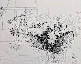 1978年 デイヴィッド・ホックニー 花の静物画、1975年 オリジナル