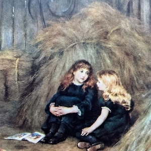 1909 Helen Allingham Auf dem Heuboden Antiker Druck - Illustration - Britische Aquarellistin - Viktorianisches Wanddekor