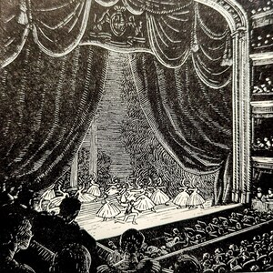 1959 Gwen Raverat  &#39;Grand Ballet&#39; Engraving Printed from the Original Hardwood Block Print Size Approx. 3.5 x 3.5 Inches